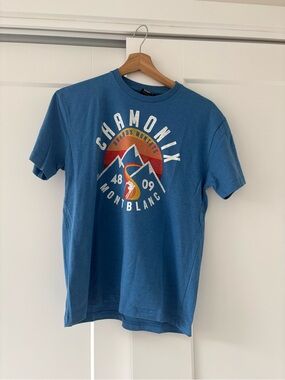 Chamonix Mont Blanc Teal-Blue Short Sleeve Graphic Tee